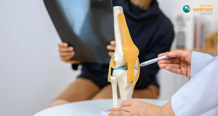 Orthopedic surgeon explaining cruciate ligament treatment